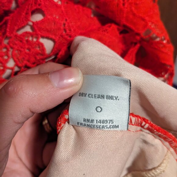 Francesca's Collections Beverly Red Lace Off-Shoulder Mini Dress - Picture 6 of 6